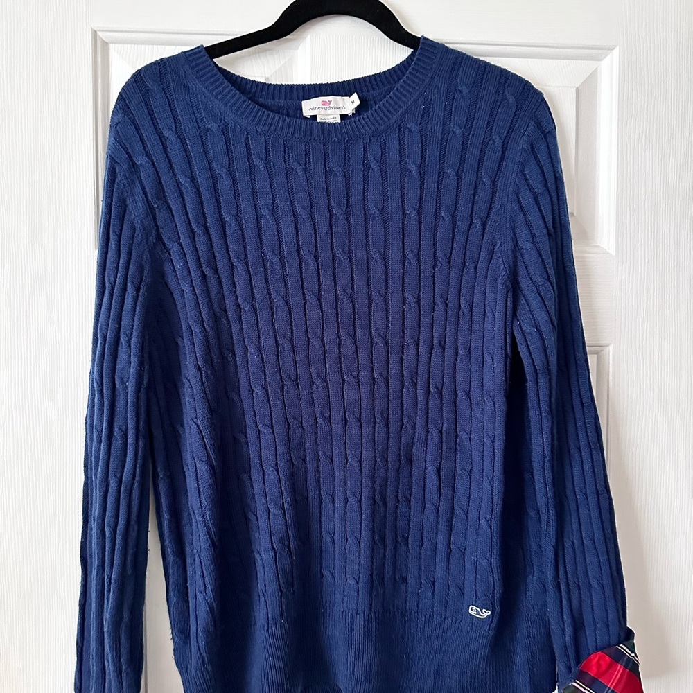 Vineyard Vines Navy Cable Knit Crewneck Sweater